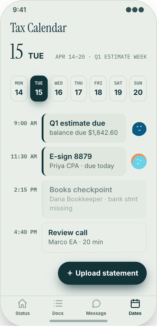 Accounting Firm & Tax Practice prototype screen showing Ask My Accountant