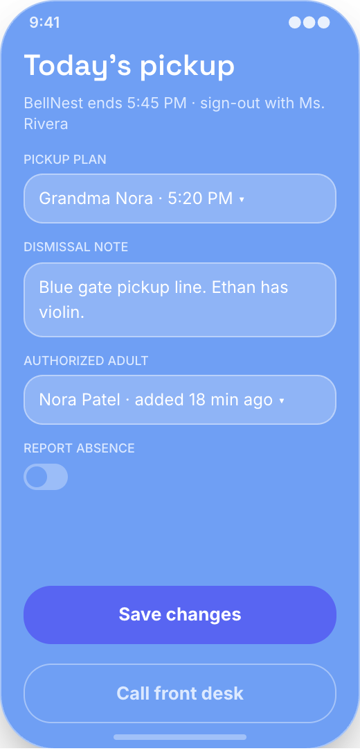 After-School Program prototype screen showing Program Highlights