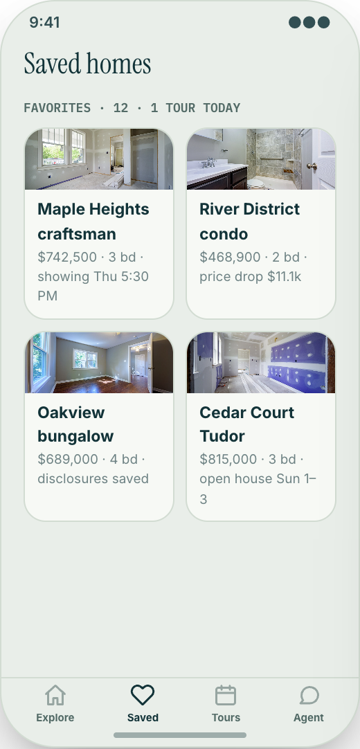 Real Estate Agency prototype showing Home Details